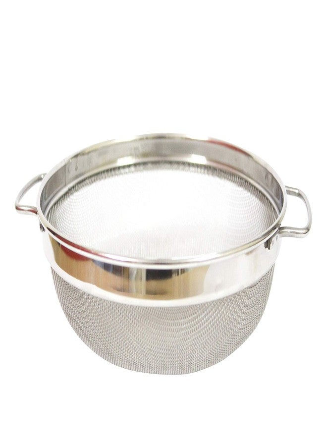FINALITY Puran Jali Strainer Stainless Steel, Hung Curd, Rice Strainer, Sieve for Flour, Oil, Colander, Deep Frying Pot with Strainer, Channi for Kitchen, Size 24 cm, (Silver) - Image 1